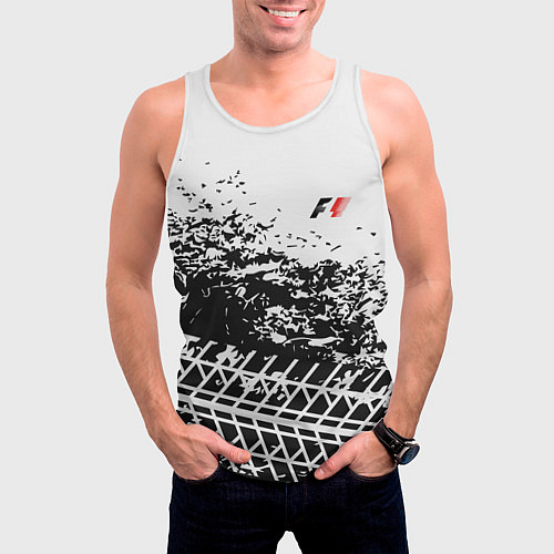 Мужская майка без рукавов F1 Формула 1 Mini Logo / 3D-Белый – фото 3
