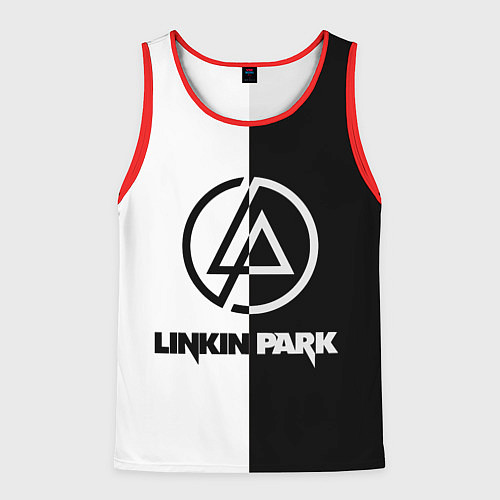 Мужская майка без рукавов Linkin Park ЧБ / 3D-Красный – фото 1