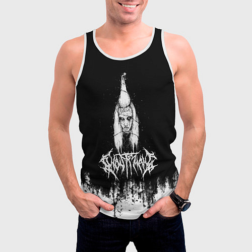 Мужская майка без рукавов GHOSTEMANE Hip-Hop Grunge Гостмейн Лого / 3D-Белый – фото 3