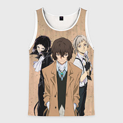 Майка-безрукавка мужская Великий из бродячих псов, Дазай Осаму, Ацуши Накад, цвет: 3D-белый