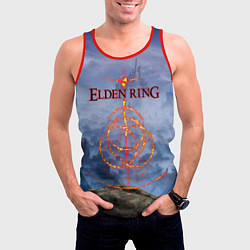 Майка-безрукавка мужская Elden Ring, Logo, цвет: 3D-красный — фото 2
