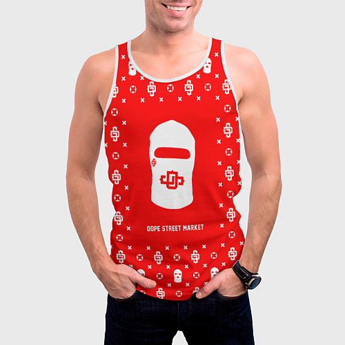 Мужская майка без рукавов Узор Red Dope Ski Mask Dope Street Market / 3D-Белый – фото 3