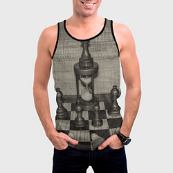 Майка-безрукавка мужская Старинные шахматы, цвет: 3D-черный — фото 2
