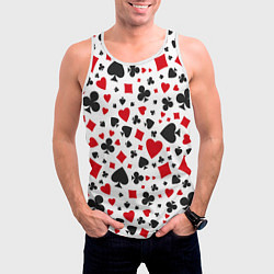 Майка-безрукавка мужская Картёжные Масти, цвет: 3D-белый — фото 2