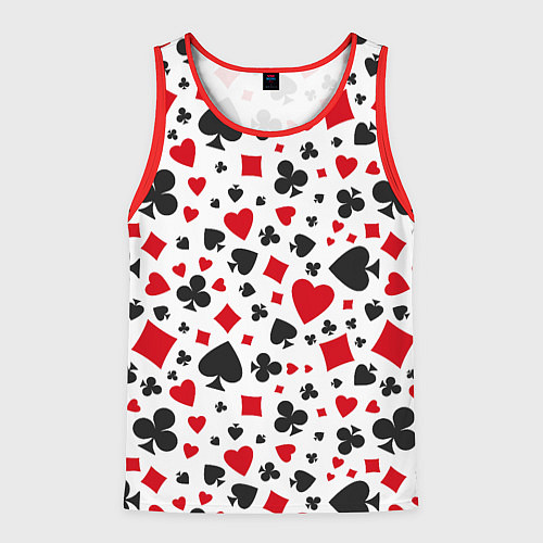 Мужская майка без рукавов Картёжные Масти / 3D-Красный – фото 1