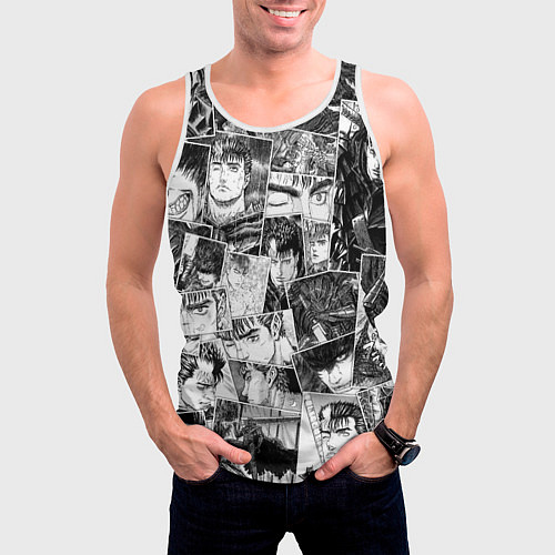 Мужская майка без рукавов Berserk pattern / 3D-Белый – фото 3
