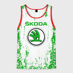 Майка-безрукавка мужская Skoda Брызги, цвет: 3D-красный
