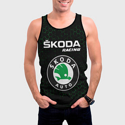 Майка-безрукавка мужская ШКОДА Racing Соты, цвет: 3D-черный — фото 2