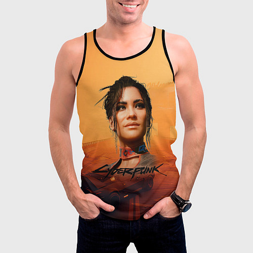 Мужская майка без рукавов Panam Cyberpunk2077 / 3D-Черный – фото 3