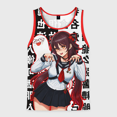 Мужская майка без рукавов Ху Тао модная Genshin Impact Геншин / 3D-Красный – фото 1