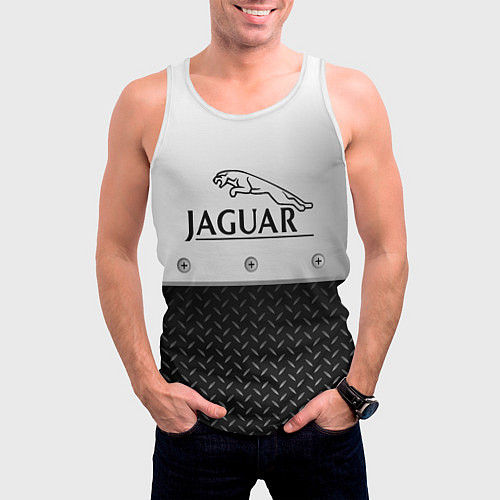 Мужская майка без рукавов Jaguar Ягуар Сталь / 3D-Белый – фото 3