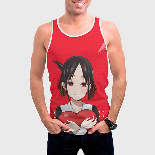 Мужская майка без рукавов Kaguya Heart / 3D-Белый – фото 3