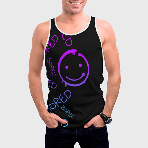 Мужская майка без рукавов Neon Bored Half pattern / 3D-Белый – фото 3