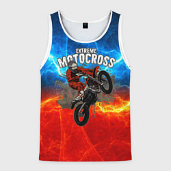 Майка-безрукавка мужская Extreme Motocross, цвет: 3D-белый