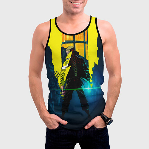Мужская майка без рукавов Anime Cyberpunk / 3D-Черный – фото 3