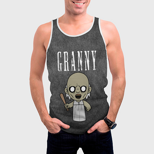 Мужская майка без рукавов Бабуля / 3D-Белый – фото 3