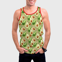 Майка-безрукавка мужская Авокадо Паттерн 3D, цвет: 3D-красный — фото 2