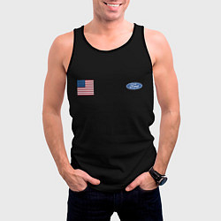 Майка-безрукавка мужская USA FORD, цвет: 3D-черный — фото 2
