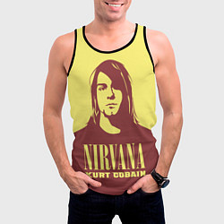 Майка-безрукавка мужская Nirvana - Kurt Cobain, цвет: 3D-черный — фото 2
