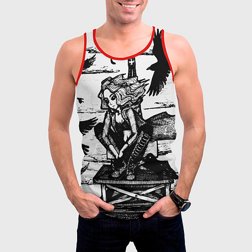 Мужская майка без рукавов Raven 2 / 3D-Красный – фото 3