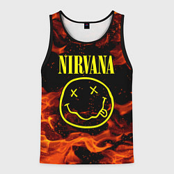 Майка-безрукавка мужская NIRVANA огонь, цвет: 3D-черный