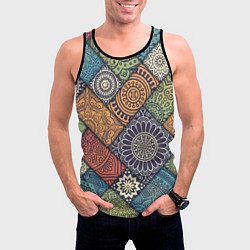Майка-безрукавка мужская Mandala-pattern, цвет: 3D-черный — фото 2