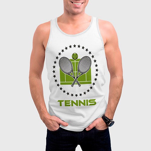 Мужская майка без рукавов TENNIS Теннис / 3D-Белый – фото 3