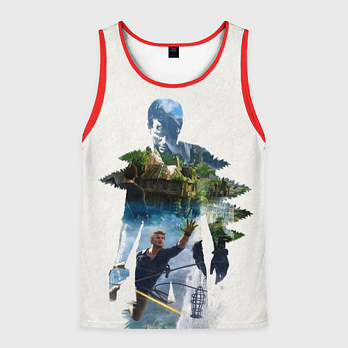 Мужская майка без рукавов Uncharted На картах не значится / 3D-Красный – фото 1