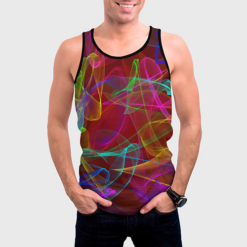 Мужская майка без рукавов Color neon pattern Vanguard / 3D-Черный – фото 3