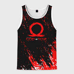 Майка-безрукавка мужская God of war брызги, цвет: 3D-белый