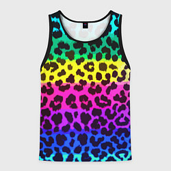 Майка-безрукавка мужская Leopard Pattern Neon, цвет: 3D-черный