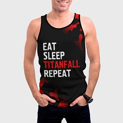 Майка-безрукавка мужская Eat Sleep Titanfall Repeat Милитари, цвет: 3D-черный — фото 2