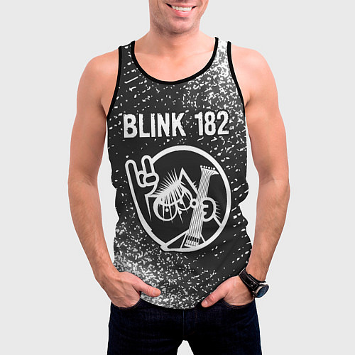 Мужская майка без рукавов Blink 182 КОТ Спрей / 3D-Черный – фото 3