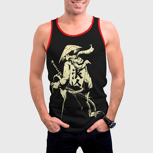 Мужская майка без рукавов Ниндзя-воин / 3D-Красный – фото 3