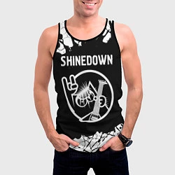 Майка-безрукавка мужская Shinedown КОТ Краска, цвет: 3D-черный — фото 2