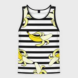 Майка-безрукавка мужская Banana pattern Summer, цвет: 3D-черный