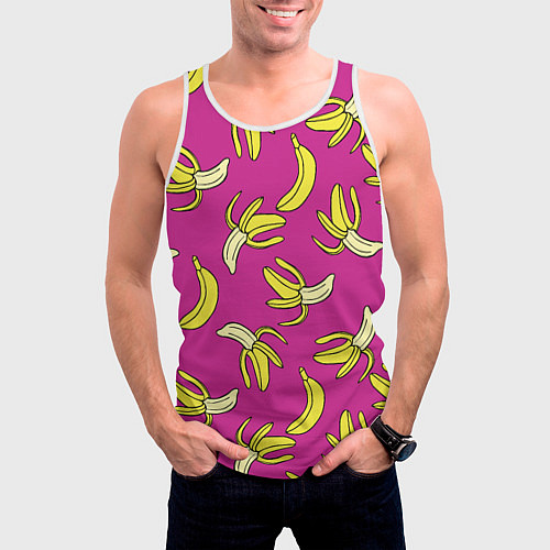 Мужская майка без рукавов Banana pattern Summer Color / 3D-Белый – фото 3