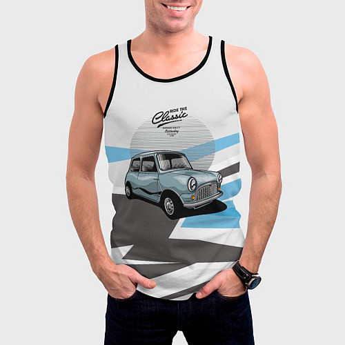 Мужская майка без рукавов Автомобиль классика / 3D-Черный – фото 3