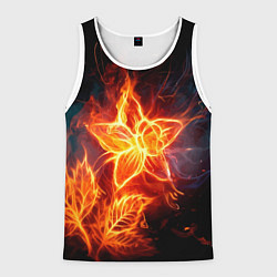 Майка-безрукавка мужская Flower Neon Fashion 2035 Flame, цвет: 3D-белый
