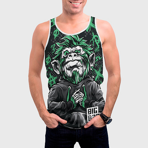 Мужская майка без рукавов Большой братан / 3D-Белый – фото 3