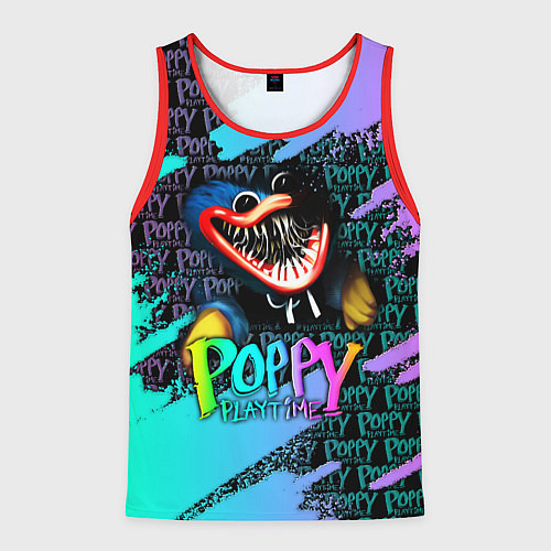 Мужская майка без рукавов POPPY PLAYTIME HAGGY WAGGY - ПОППИ ПЛЕЙТАЙМ цветно / 3D-Красный – фото 1