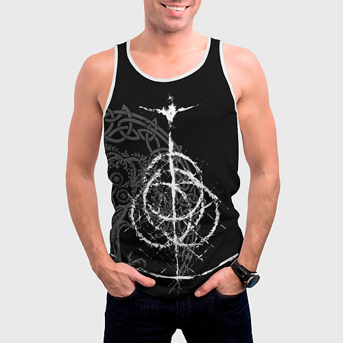 Мужская майка без рукавов КОЛЬЦА ЭЛДЕНА / 3D-Белый – фото 3