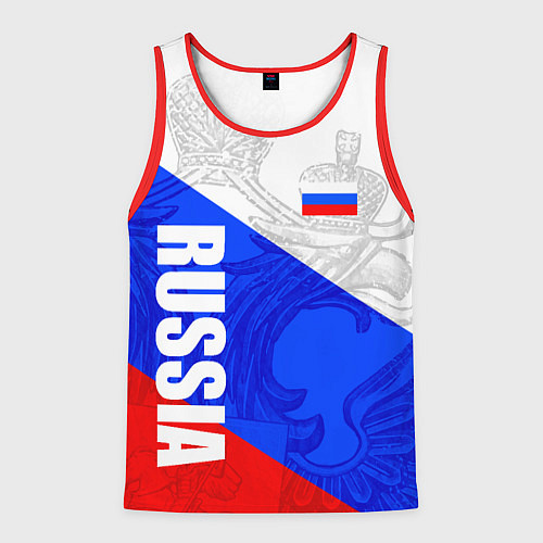 Мужская майка без рукавов RUSSIA - SPORTWEAR - ТРИКОЛОР / 3D-Красный – фото 1