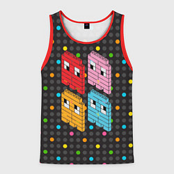 Майка-безрукавка мужская Pac-man пиксели, цвет: 3D-красный