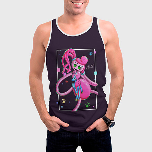 Мужская майка без рукавов POPPY PLAYTIME - Mommy long legs / 3D-Белый – фото 3