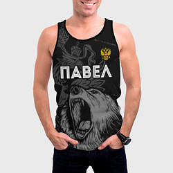 Майка-безрукавка мужская Павел Россия Медведь, цвет: 3D-черный — фото 2