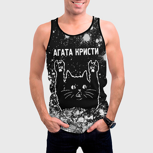 Мужская майка без рукавов Агата Кристи Rock Cat FS / 3D-Черный – фото 3