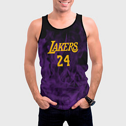 Майка-безрукавка мужская Lakers 24 фиолетовое пламя, цвет: 3D-черный — фото 2