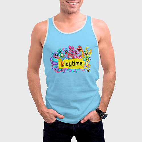 Мужская майка без рукавов POPPY PLAYTIME chapter 2 персонажи / 3D-Белый – фото 3