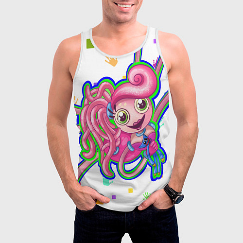 Мужская майка без рукавов Мама длинные ноги / 3D-Белый – фото 3